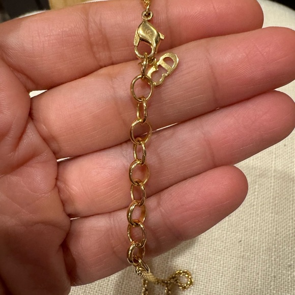 Authentic Christian Dior Circle “CD” Gold Plated Rope Necklace - Picture 6 of 6